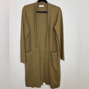 Long Open Front Women's Cardigan Sweater - Camel